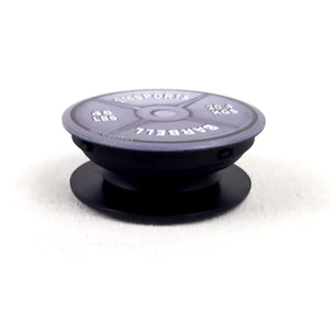 1MSports Barbell Weight Plate Graphic Collapsible Phone Grip/Stand