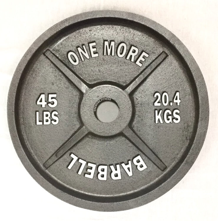 "ONE MORE" 2-Pc 1M Barbell Weight Plates Dinnerware