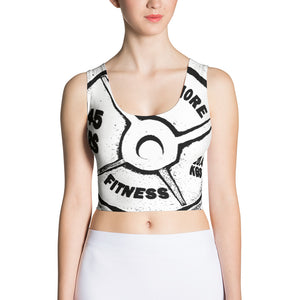 ONE MORE Barbell Print Sublimation Cut & Sew Crop Top